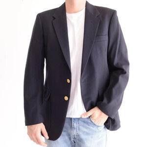 Vintage  Farah Clothing Company Navy Double Button 100% Wool Blazer Size 40R